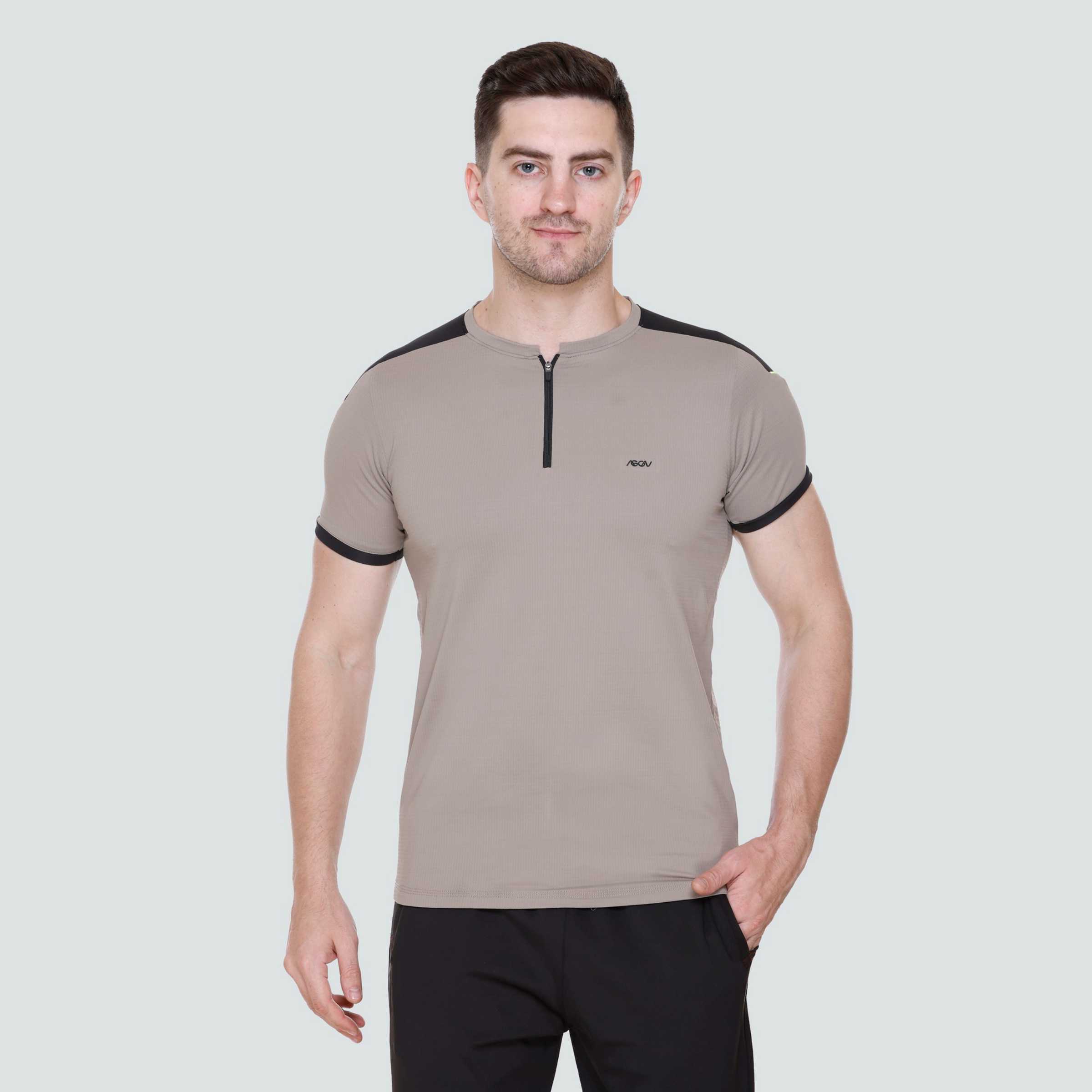 MENS PERFROMANCE ZIPPER T-SHIRT AT24 127