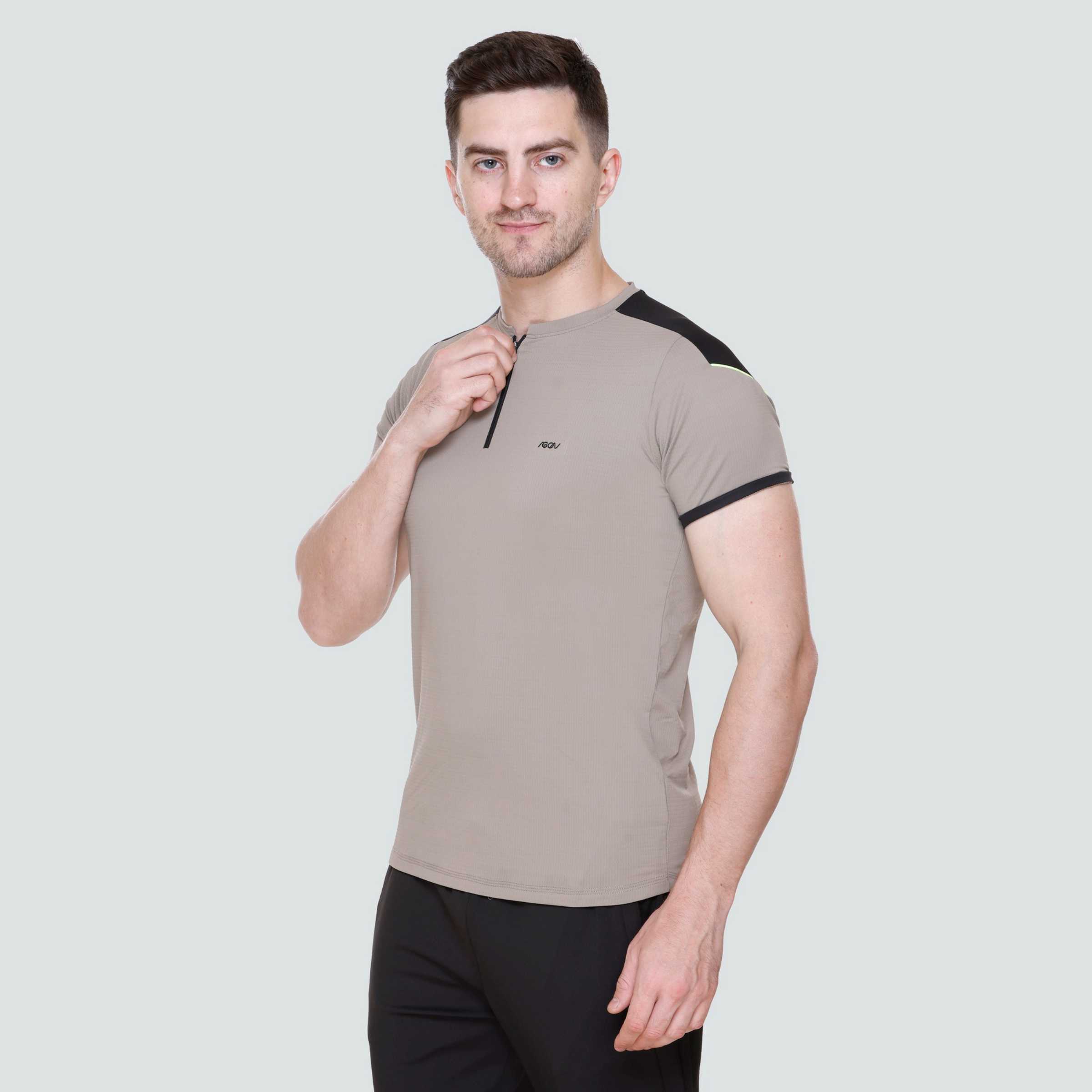 MENS PERFROMANCE ZIPPER T-SHIRT AT24 127